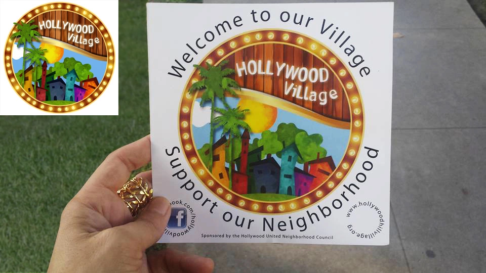 Hollywood Village Logo Design Sticker