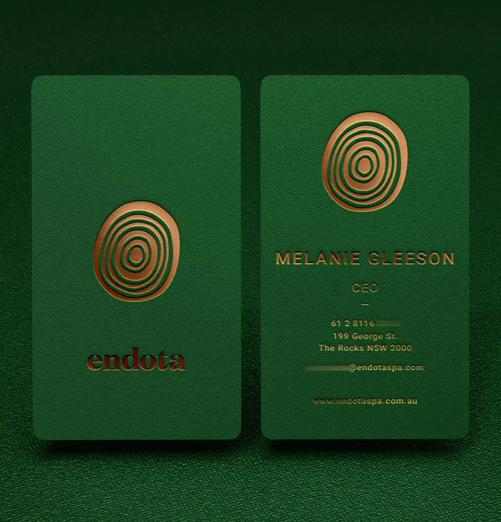 Endota Business Cards Design