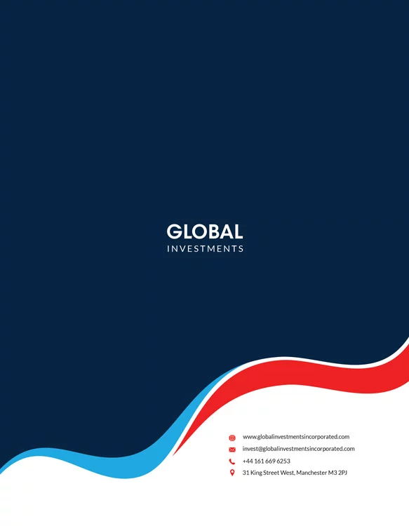 Global Investments Brochure Design Back Page