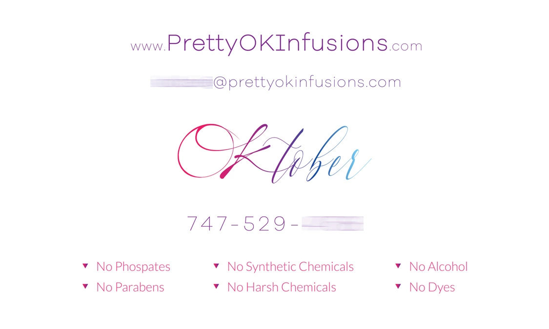 Pretty Ok Infusions Business Card Design Front
