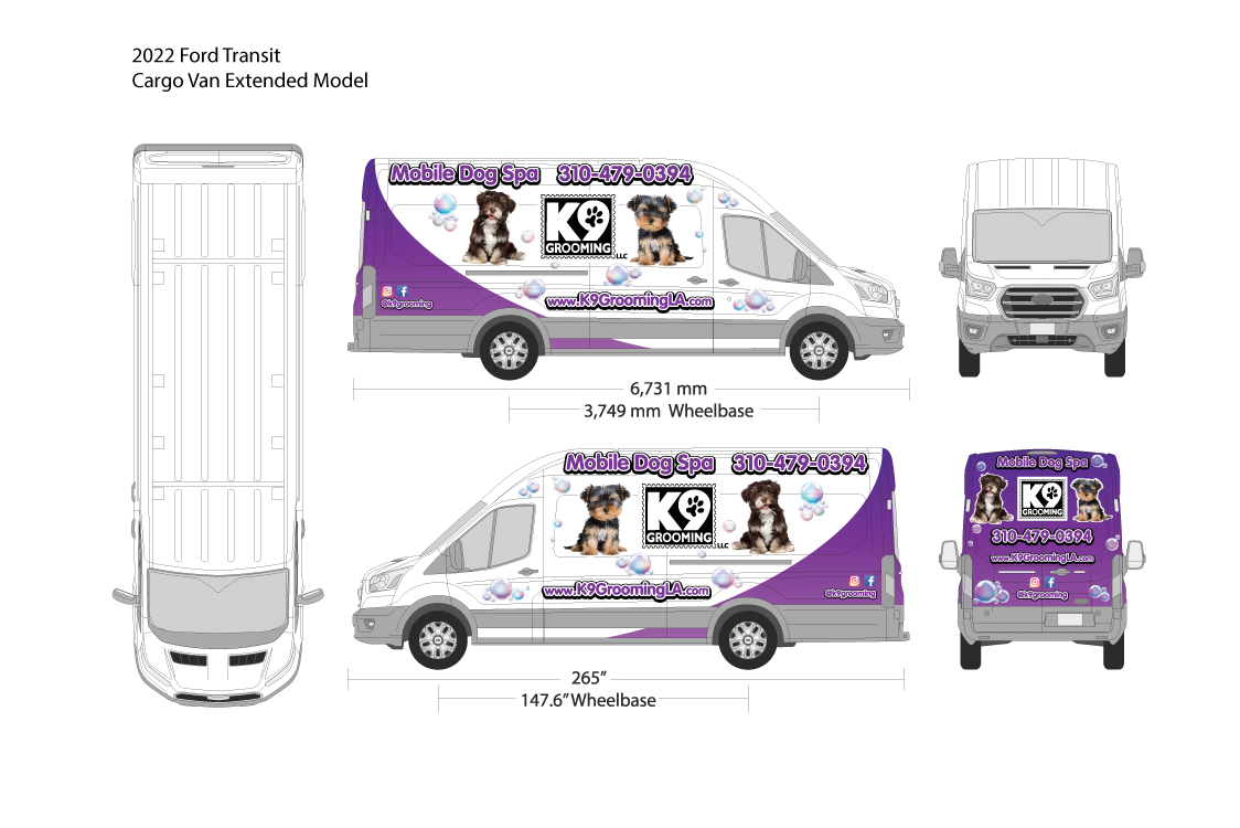 Mobile Dog Spa Vehicle Wrap Design